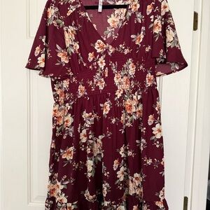 Xhilaration Midi Dress with Flutter Sleeves